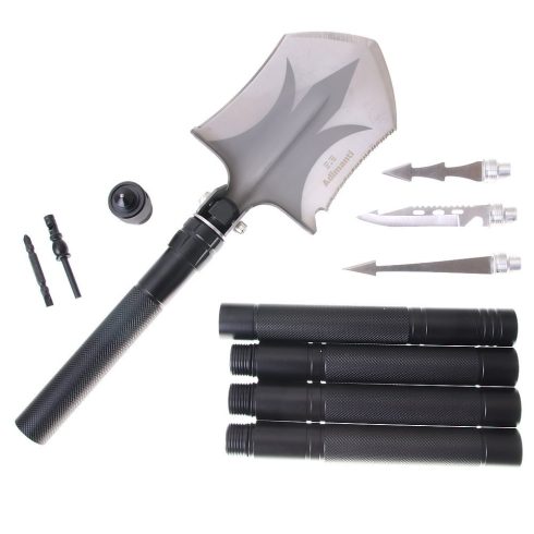 Shovel by Adimanti HK002 Multifunctional shovel - shovel/ hoe/ ax/ flint/ saw/ fish catcher/ screwdriver/ whistle/ opener/ glass breaker/ compass/ ice ax